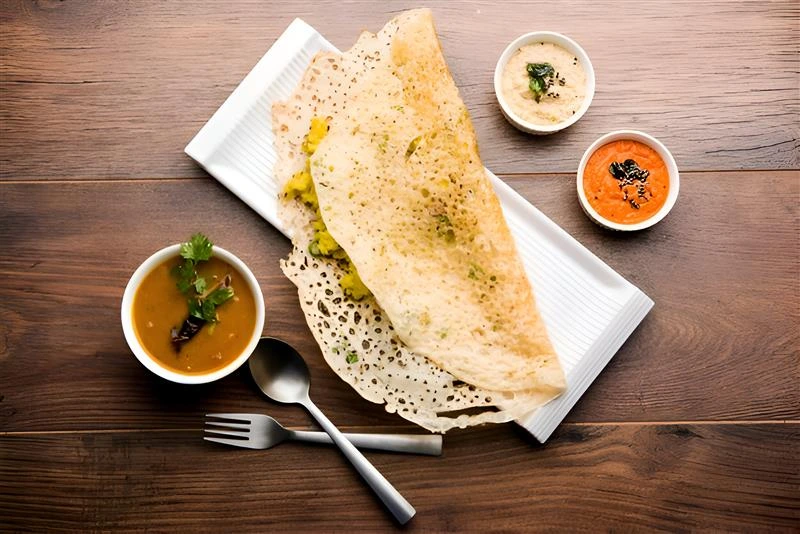 Rava Dosa - South Indian dish at Athidhi Aalayam Frisco TX